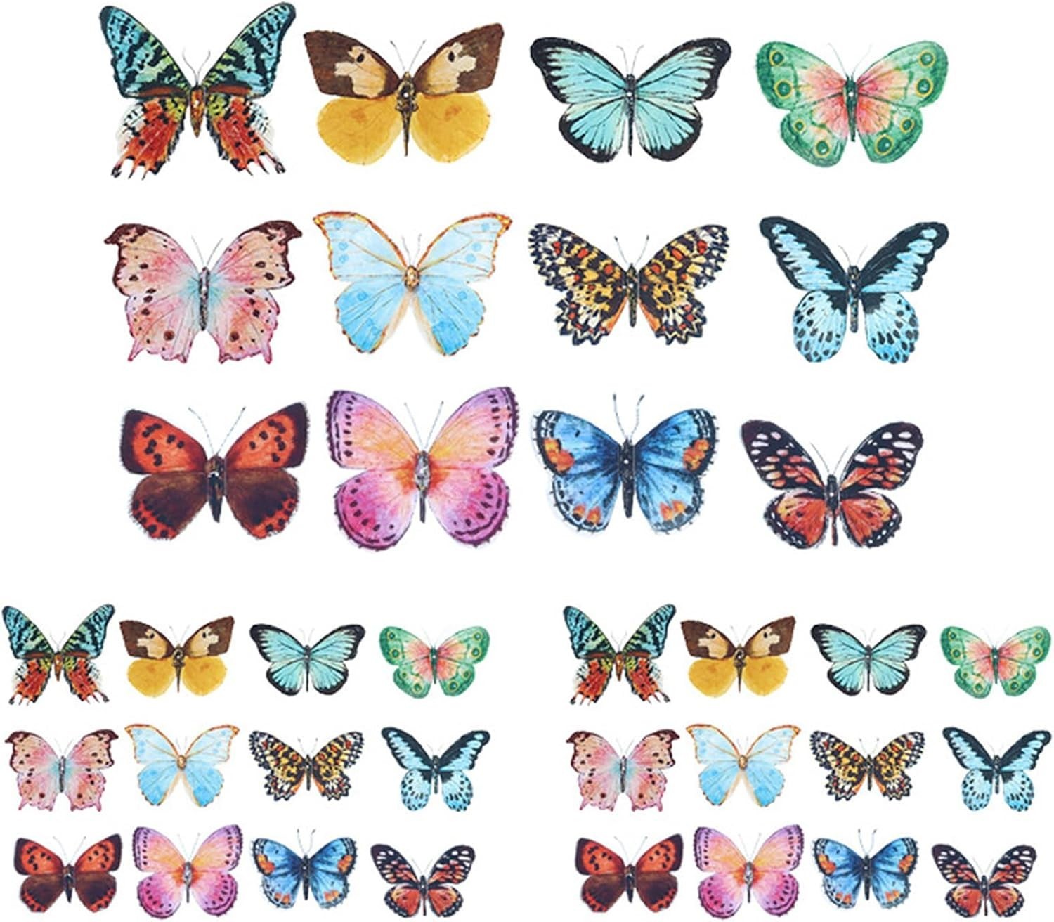 36 Pcs Watercolor Butterfly 3D Wall Stickers Butterflies Room Home Decoration…