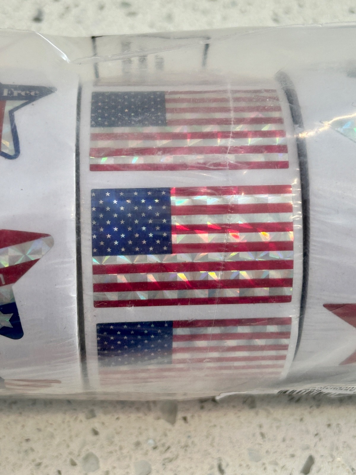 Star Spangled Red White & Blue Patriotic Stickers 6 Rolls – 750 Stickers Total