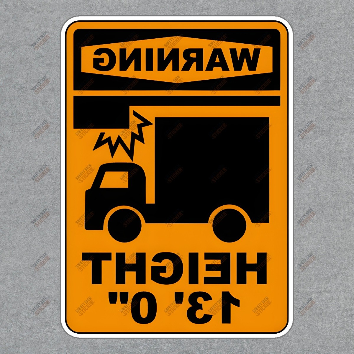 Safety Warning Sign Sticker Height Limit 13 0 OSHA Compliant #728394