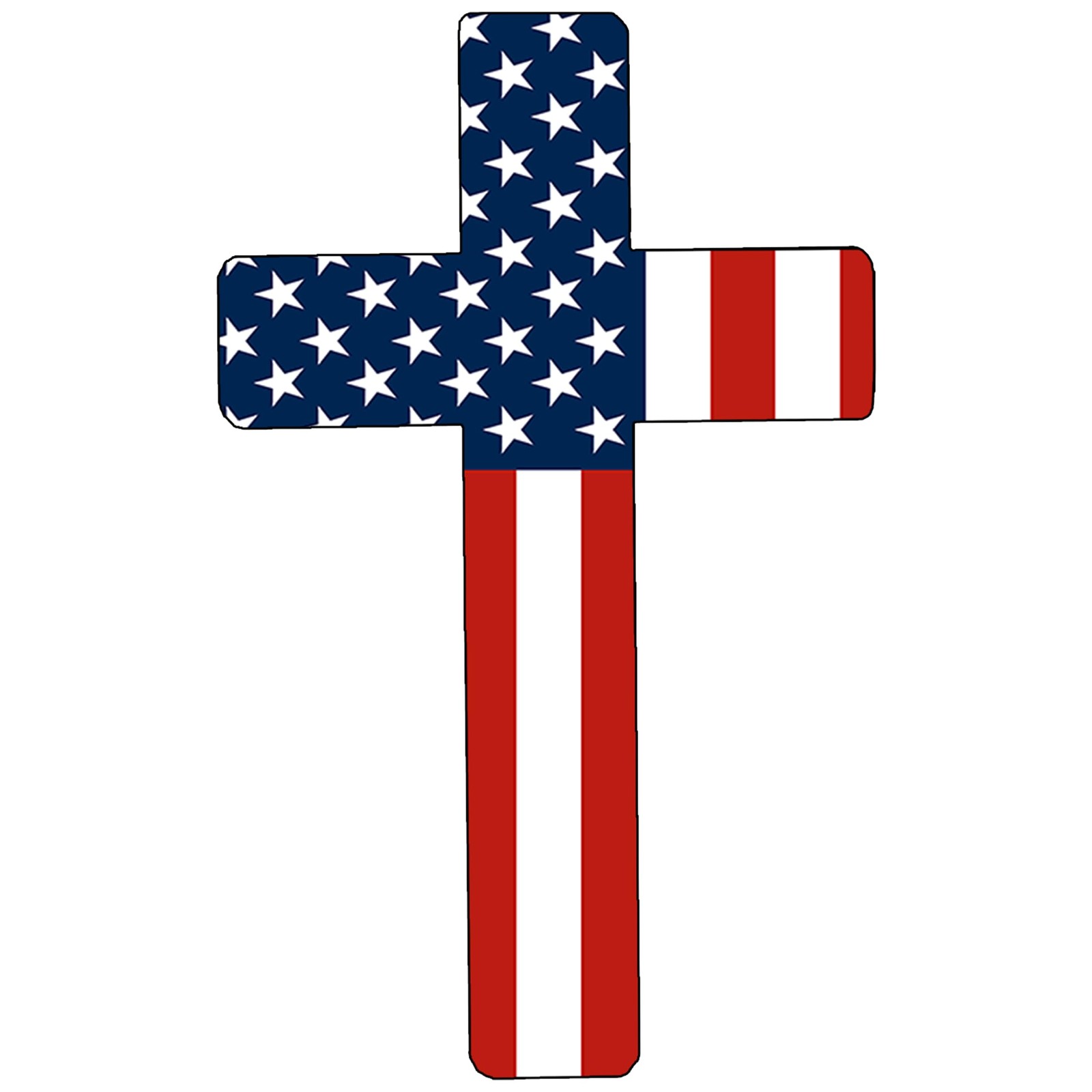 Flag Cross US United States of America USA Car Truck Window Decal Sticker Pat…