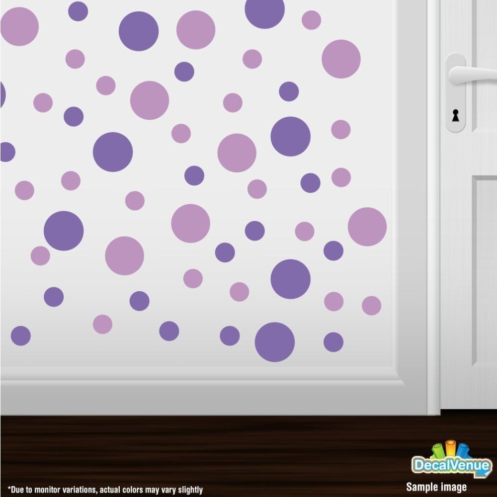 Lavender Lilac Removable Vinyl Wall Stickers 30 Decals 2 inch 4 inch Circles