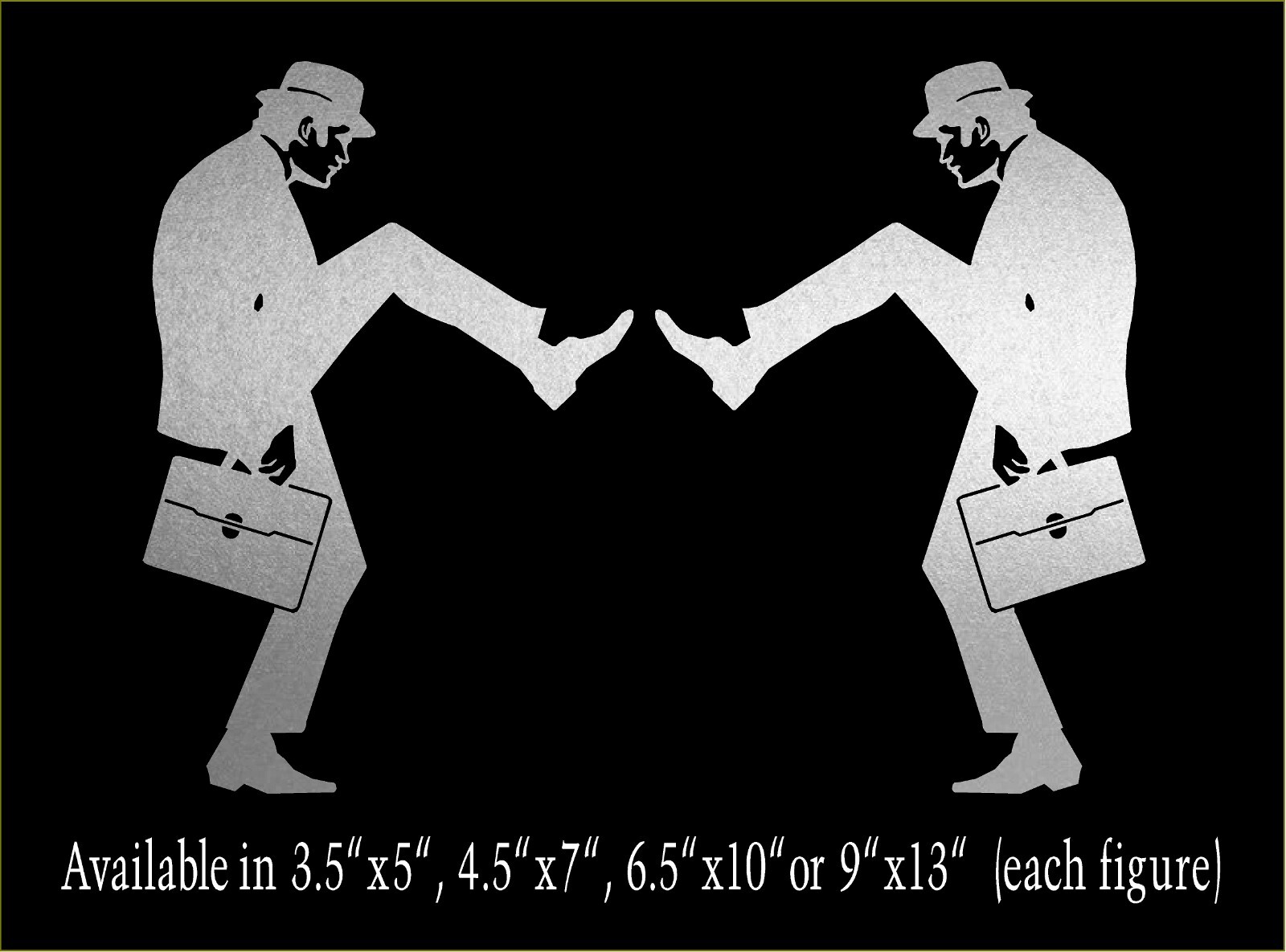 Silly Walks Man Decal Mirrored Image Set Monty Python window funny vinyl sticker
