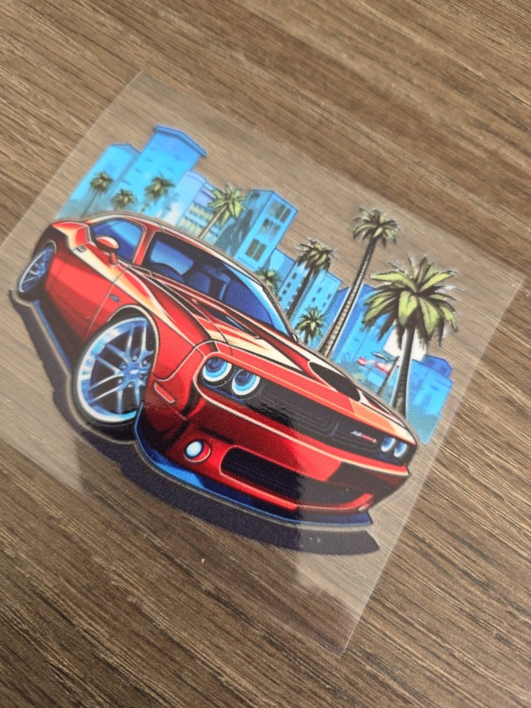 Dodge Challenger Skyline High Quality Waterproof Raised UVDTF Window Decal 4in