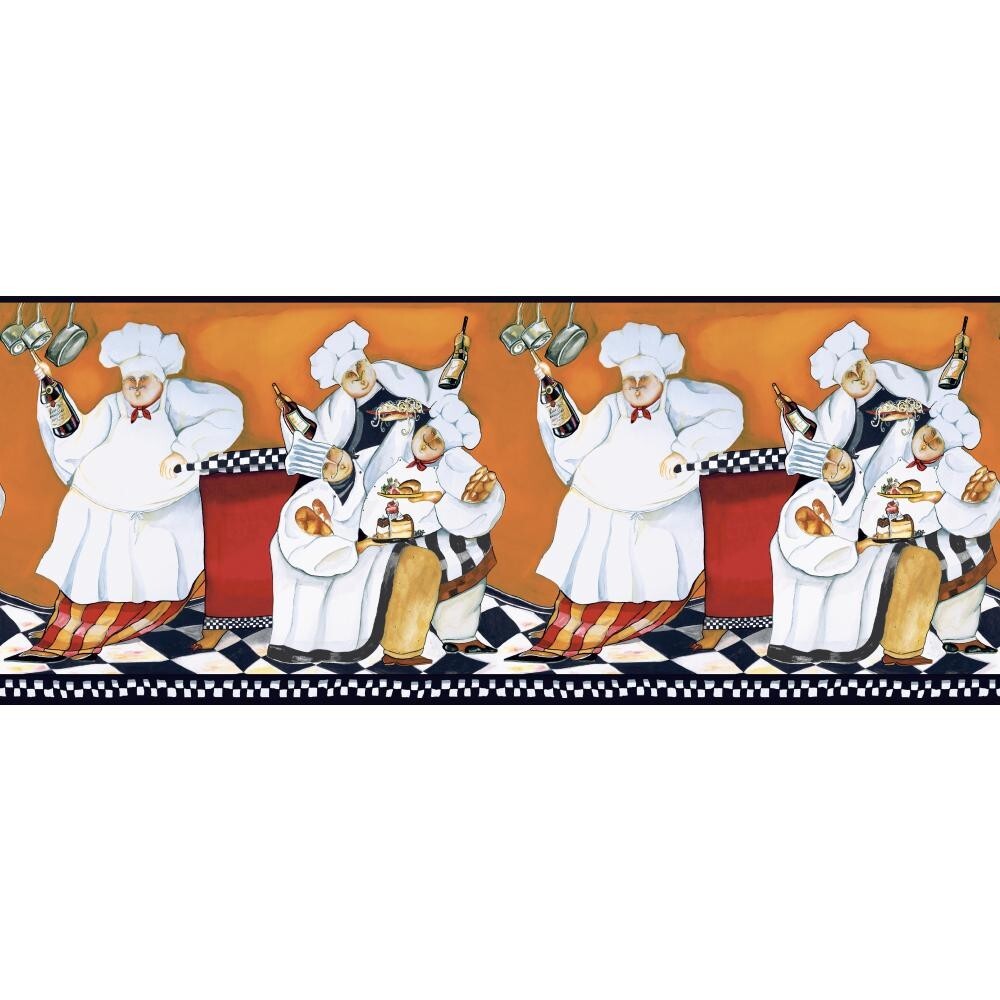 York Wallcoverings BG1680BD Chef's A-Cookin' Wallpaper Border Cafe Wall Decor