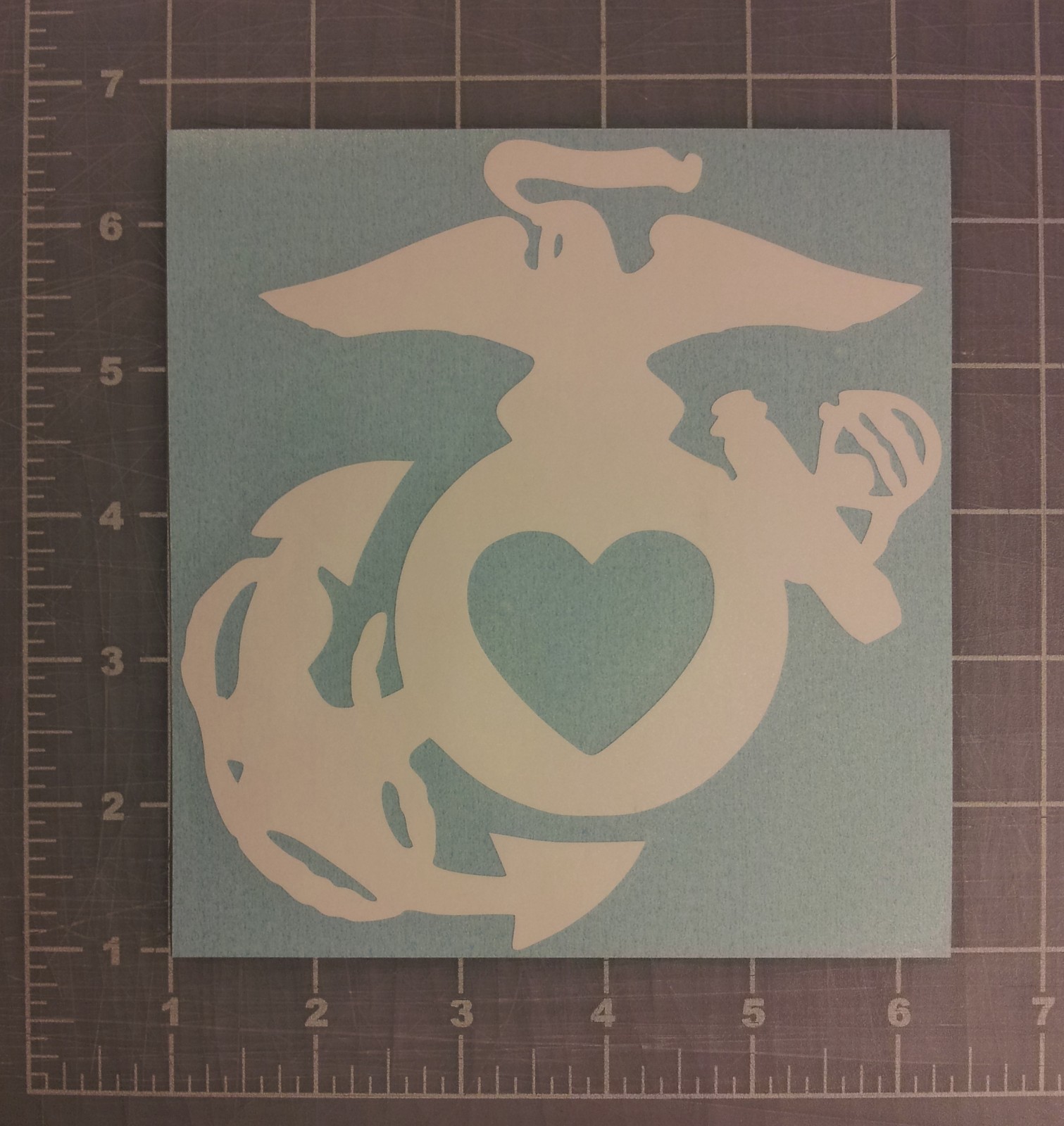 EGA Heart Sticker USMC Marine Wife Eagle Globe Anchor Decal bumper Choose Color