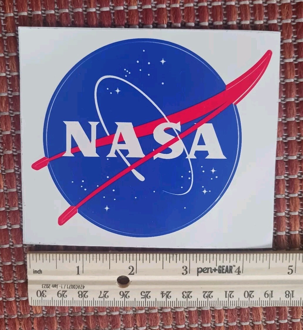 Nasa Blue Red Logo Shaped Vinyl Decal Sticker Space