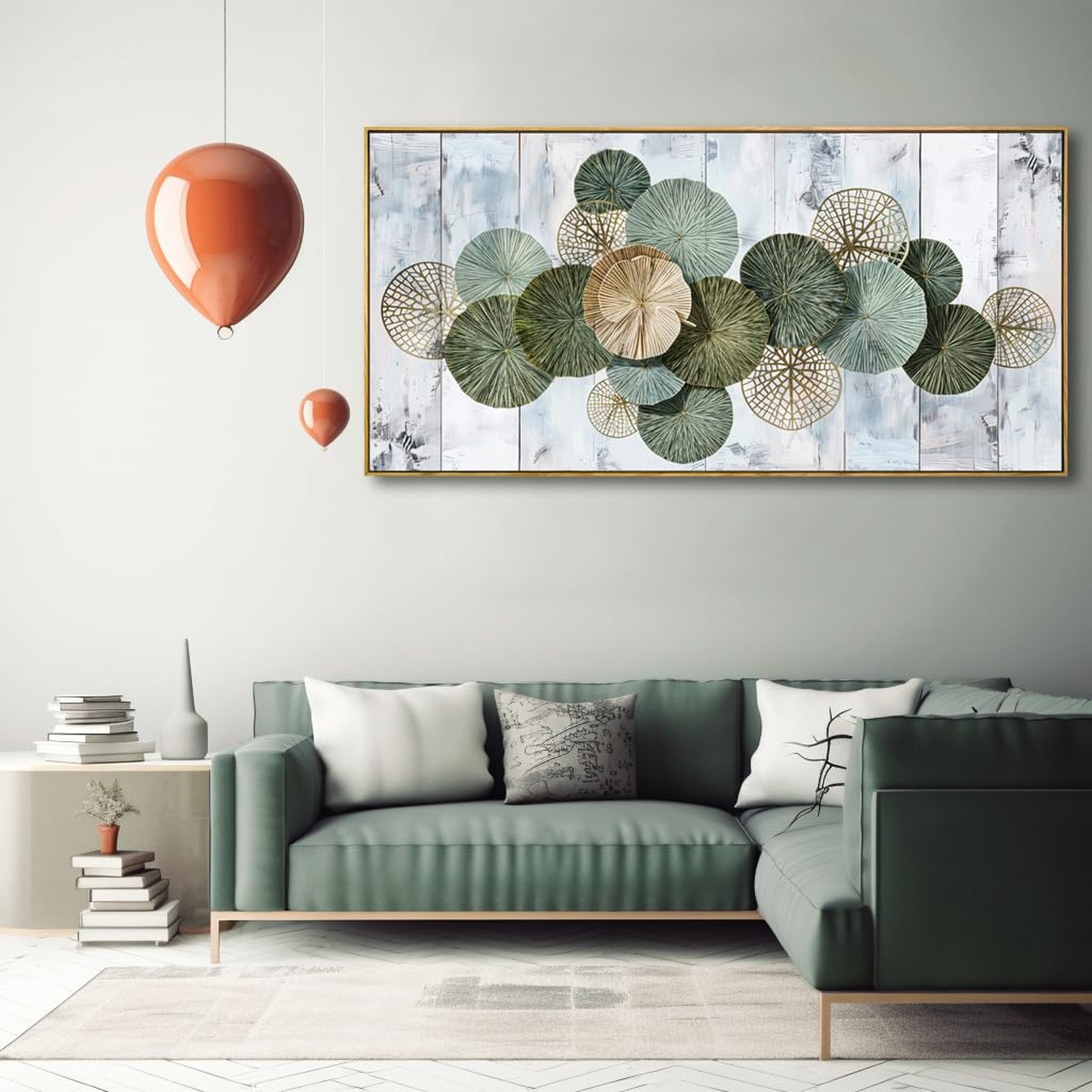 Wall Art Simple Wall Decor Green Canvas Painting Abstract Wall Art for Bedroo…