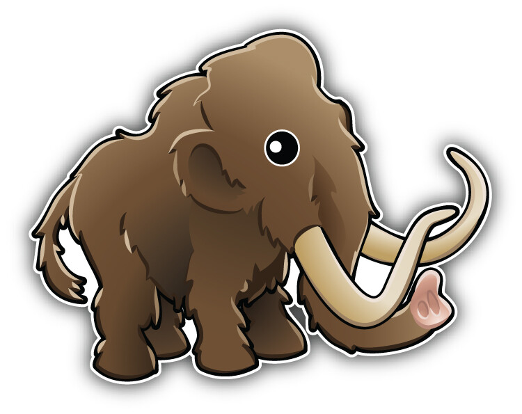 Woolly Mammoth Car Bumper Sticker Decal