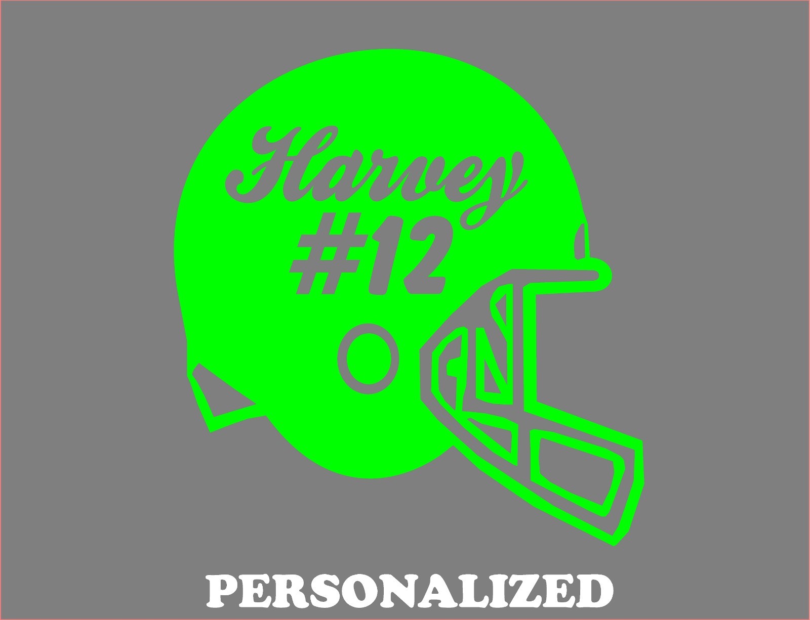 Custom Football Helmet Decal Custom Name and Number Vinyl Car Window Sticker