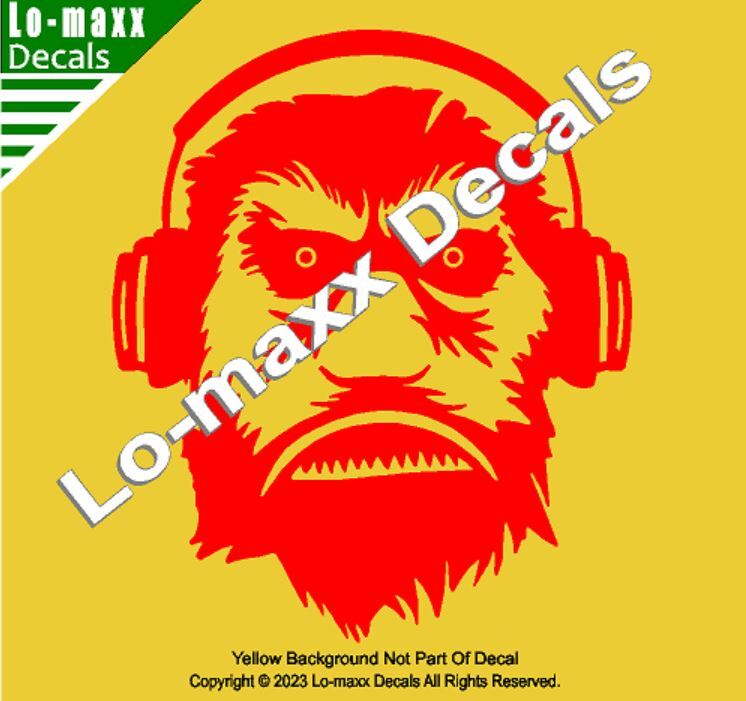 Bigfoot With Headphones Custom Graphic Design Original Die Cut Vinyl Decal
