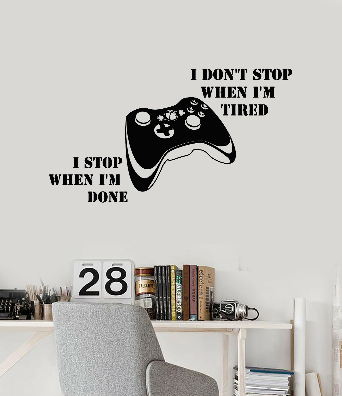 Vinyl Wall Decal Gamer Quote Video Game Controller Joystick Stickers (ig5233)
