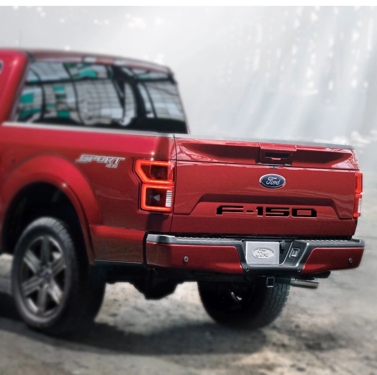 Ford F-150 2018 to 2020 Tailgate 1/32" Black Letter Insert with Laser Ford Logo