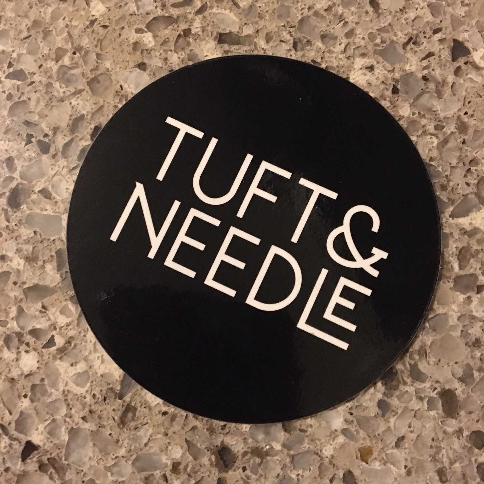 TUFT & NEEDLE brand logo Novelty sticker, about 3” diameter decal FREE SHIPPING