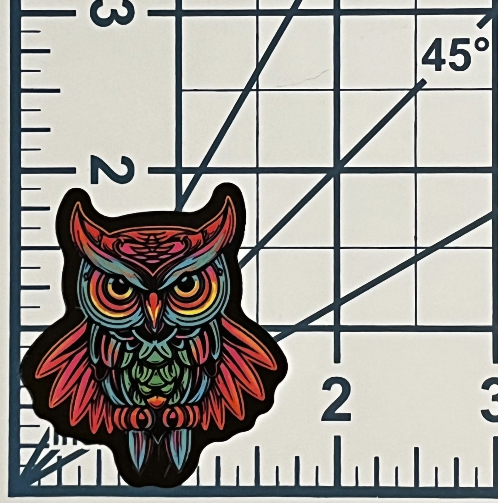 Neon Owl Vinyl Sticker Bird Animal Retro Glow Decal Laptop Gamer Colorful Art