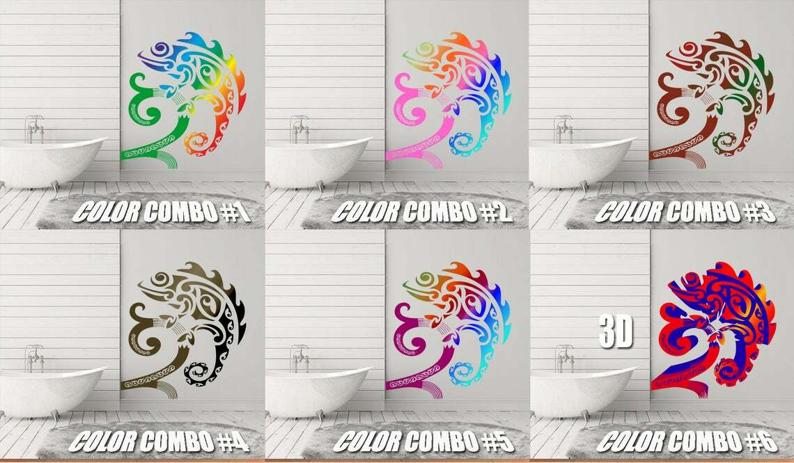 Chameleon Sticker, Vinyl Sticker, Chameleon Wall Decal, Nautical Vinyl Sticker