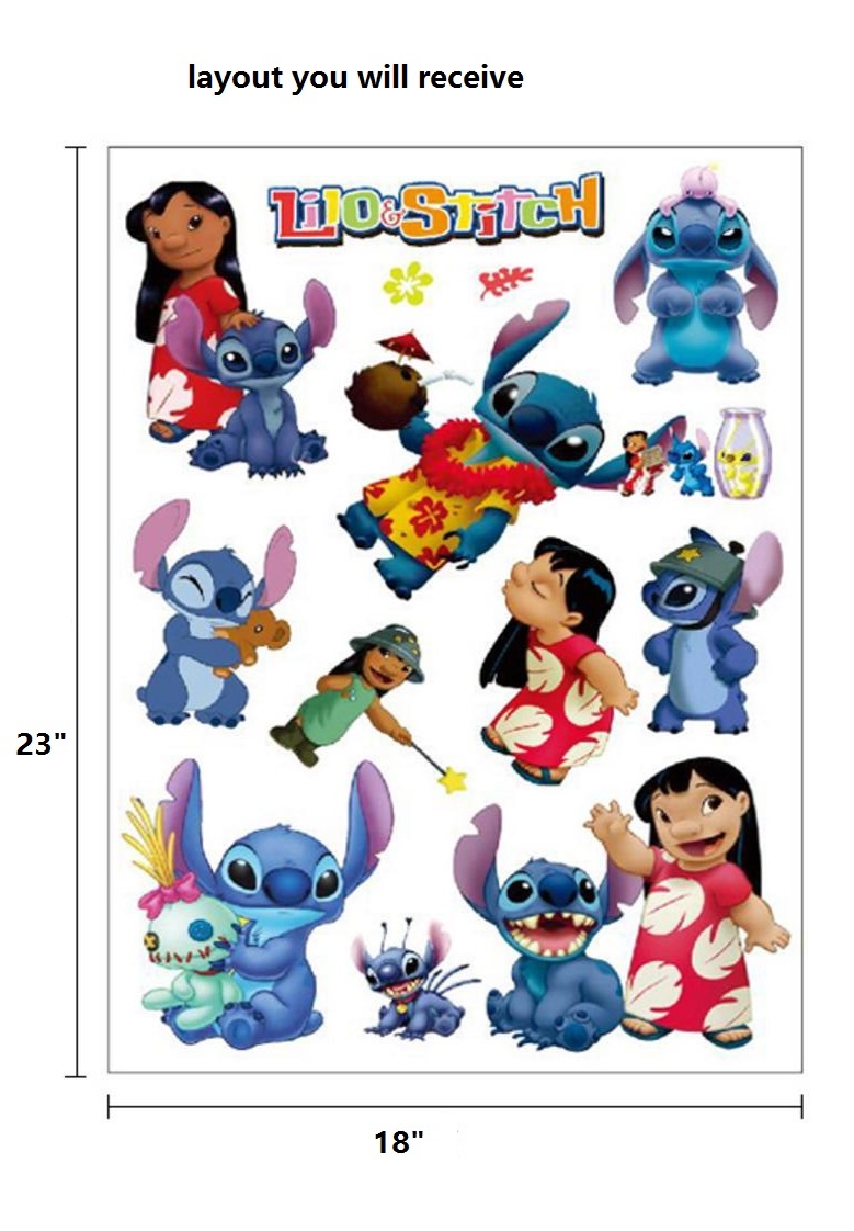 NEW Lilo & Stitch Removable Wall Stickers Decal Kids Home Decor US Seller