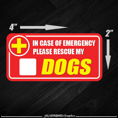 2x Dog Pet Rescue Sticker Emergency Fire Safety Safe Warning Caution Pets Cat
