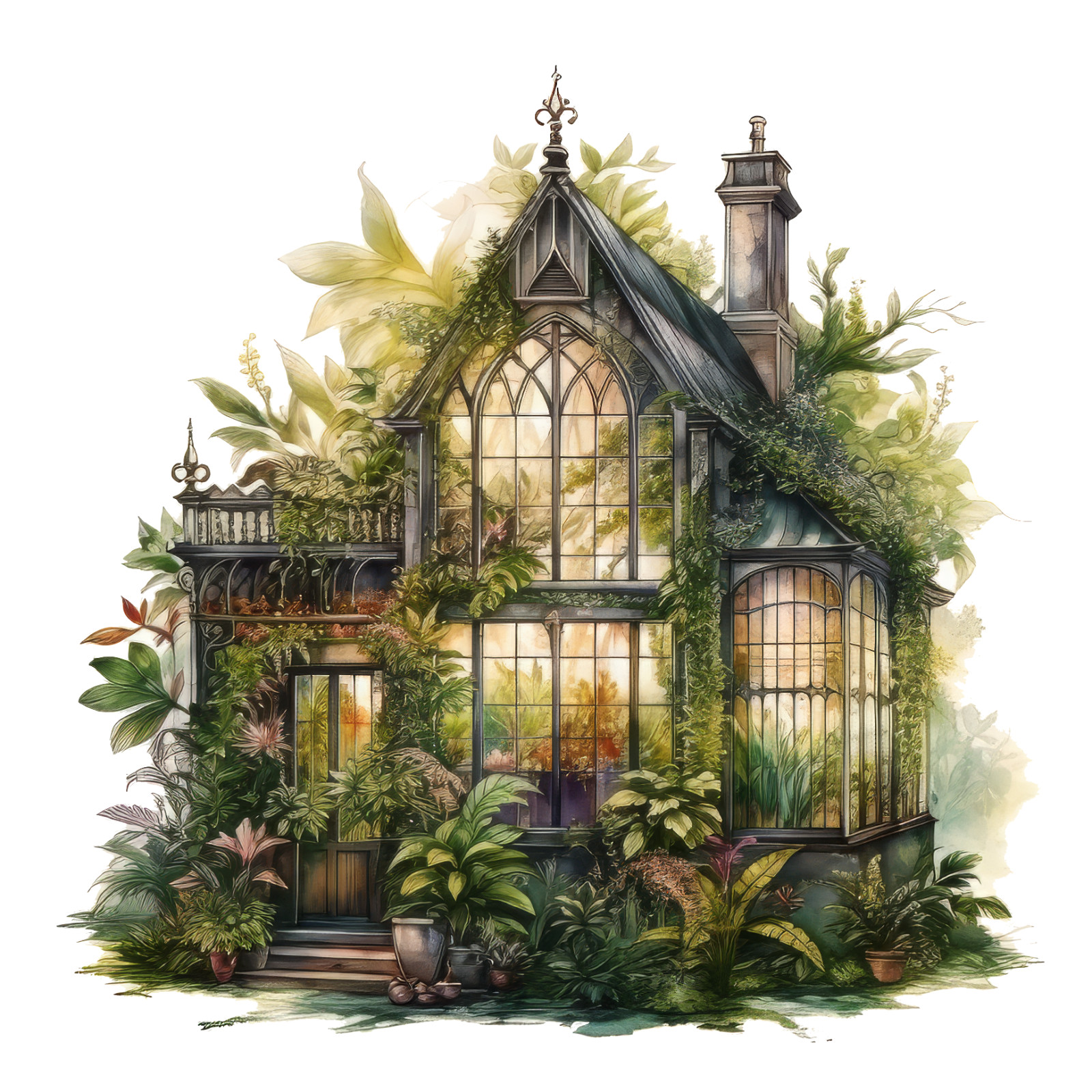 Wall decal sticker enchanted greenhouse wall sticker 18 x 18 cm large