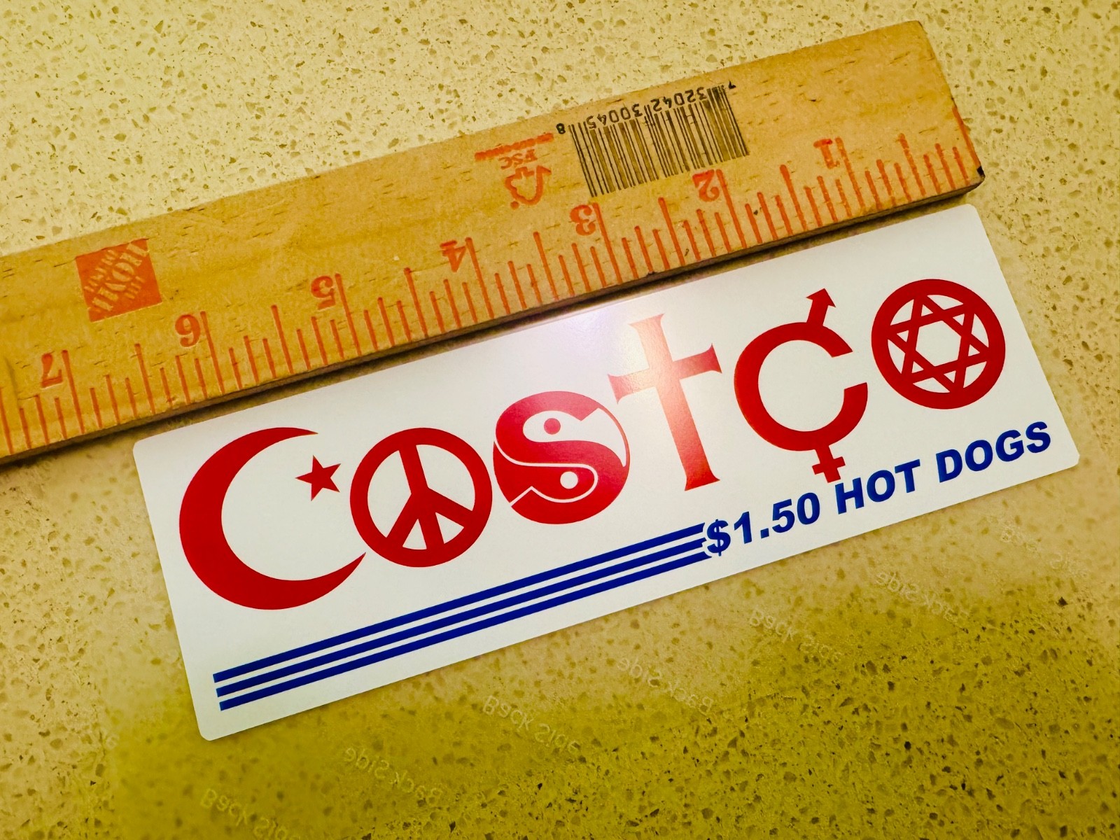 Peace Love and Costco "Coexist" $1.50 Hot-Dog Decal Bumper Sticker – meme hype