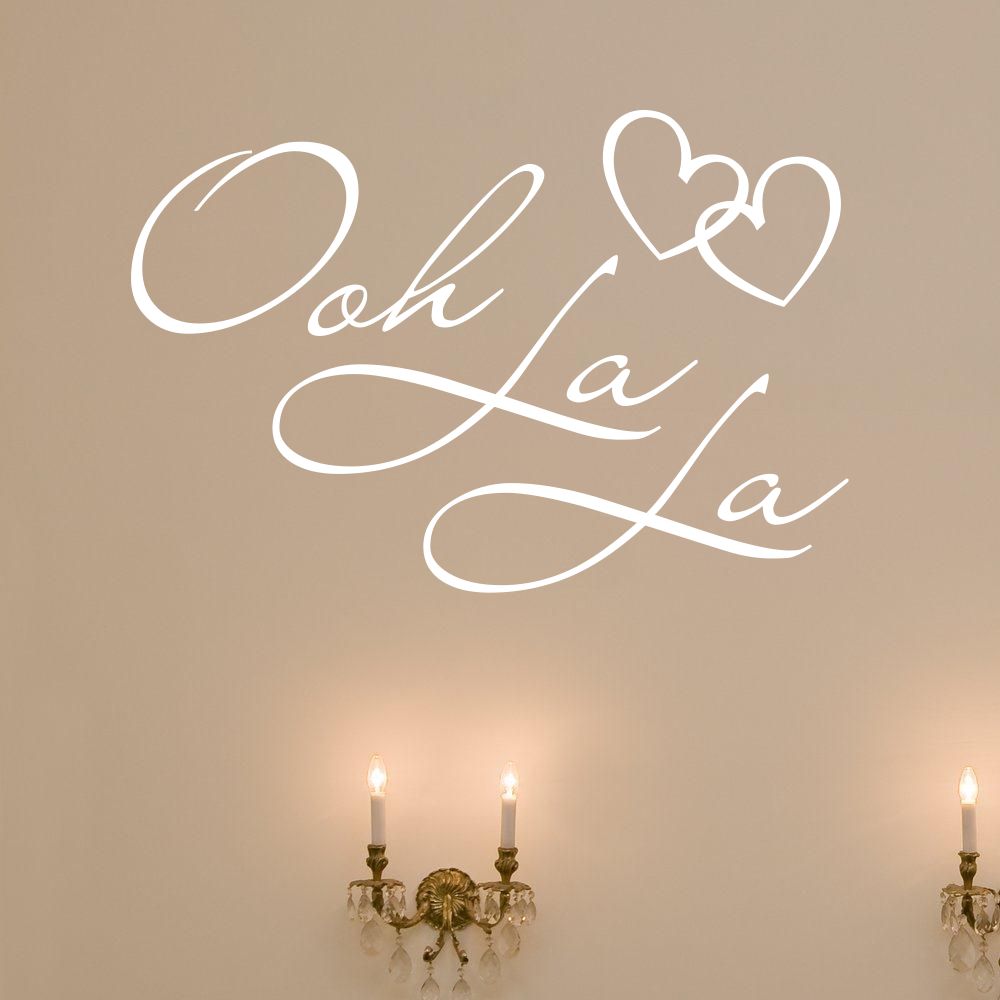 OOH LA LA Paris France Hearts Love Quote Vinyl Wall Decal Decor Art Sticker