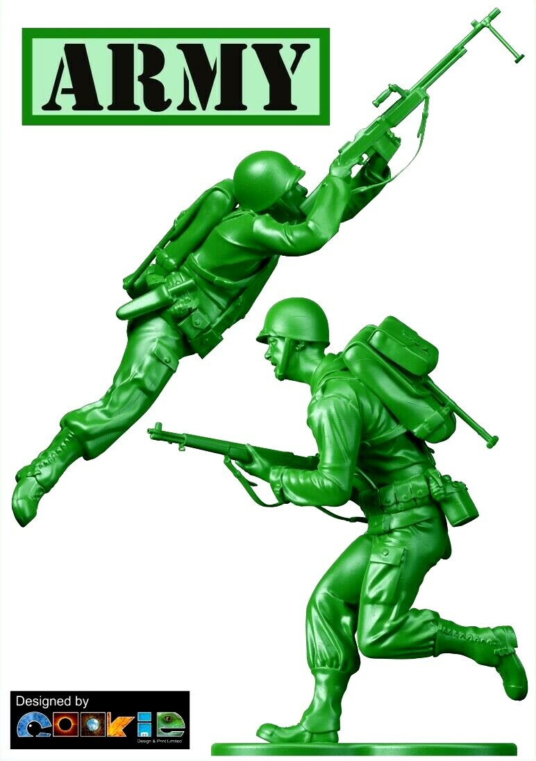 12 Green Army Men – Boys /girls Room Wall / Car Stickers Large – Cut to shape