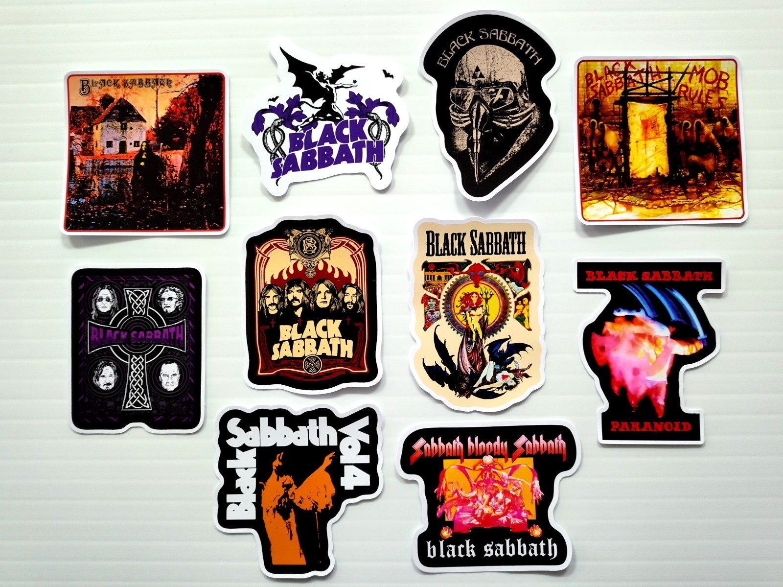 Black Sabbath Vinyl Sticker Lot (10 Stickers) ozzy iron maiden punk heavy rock