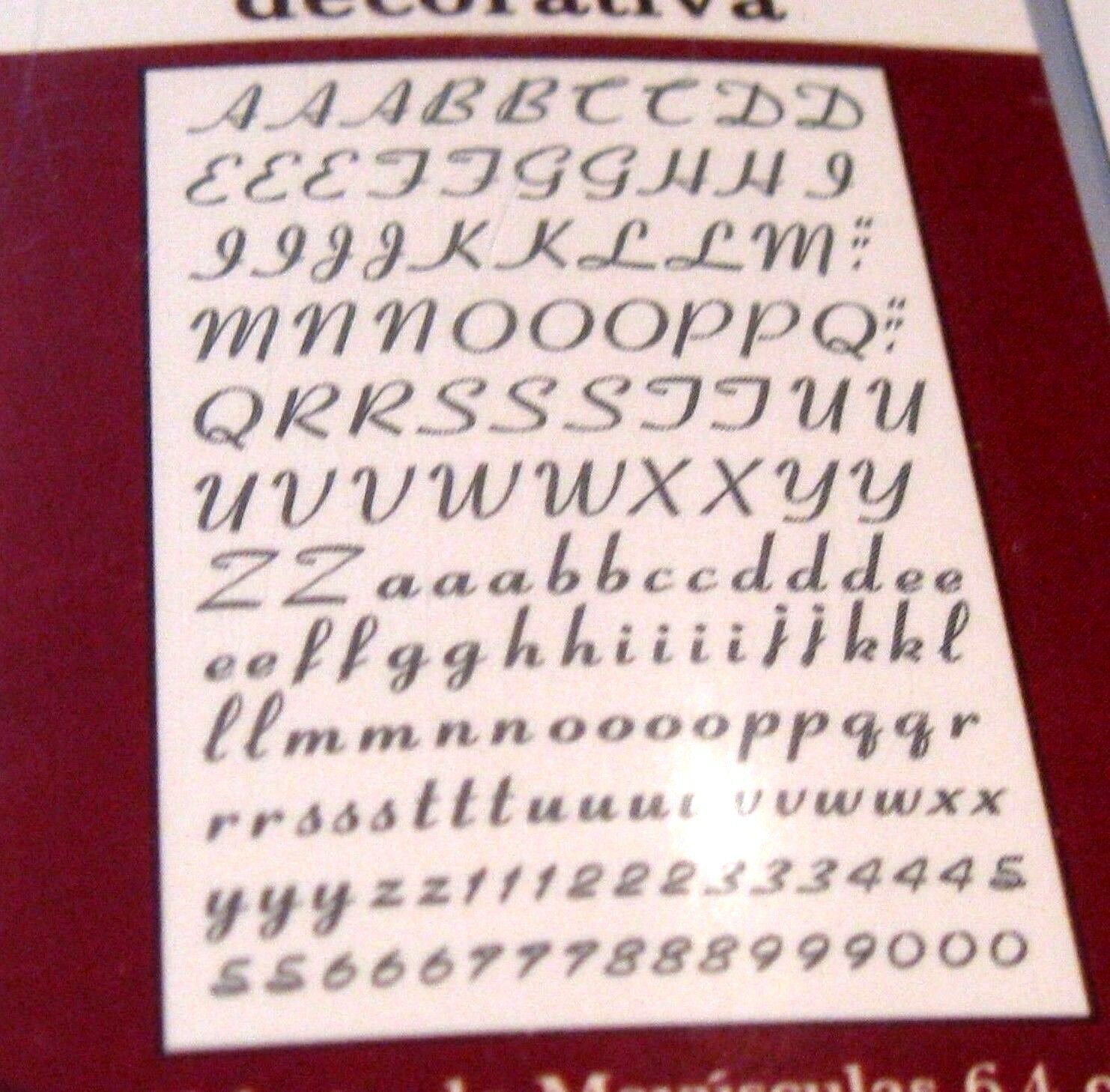 123 ABC ALPHABET Script Upper Lower Case Letters Wall Mural Paint Transfers NIB