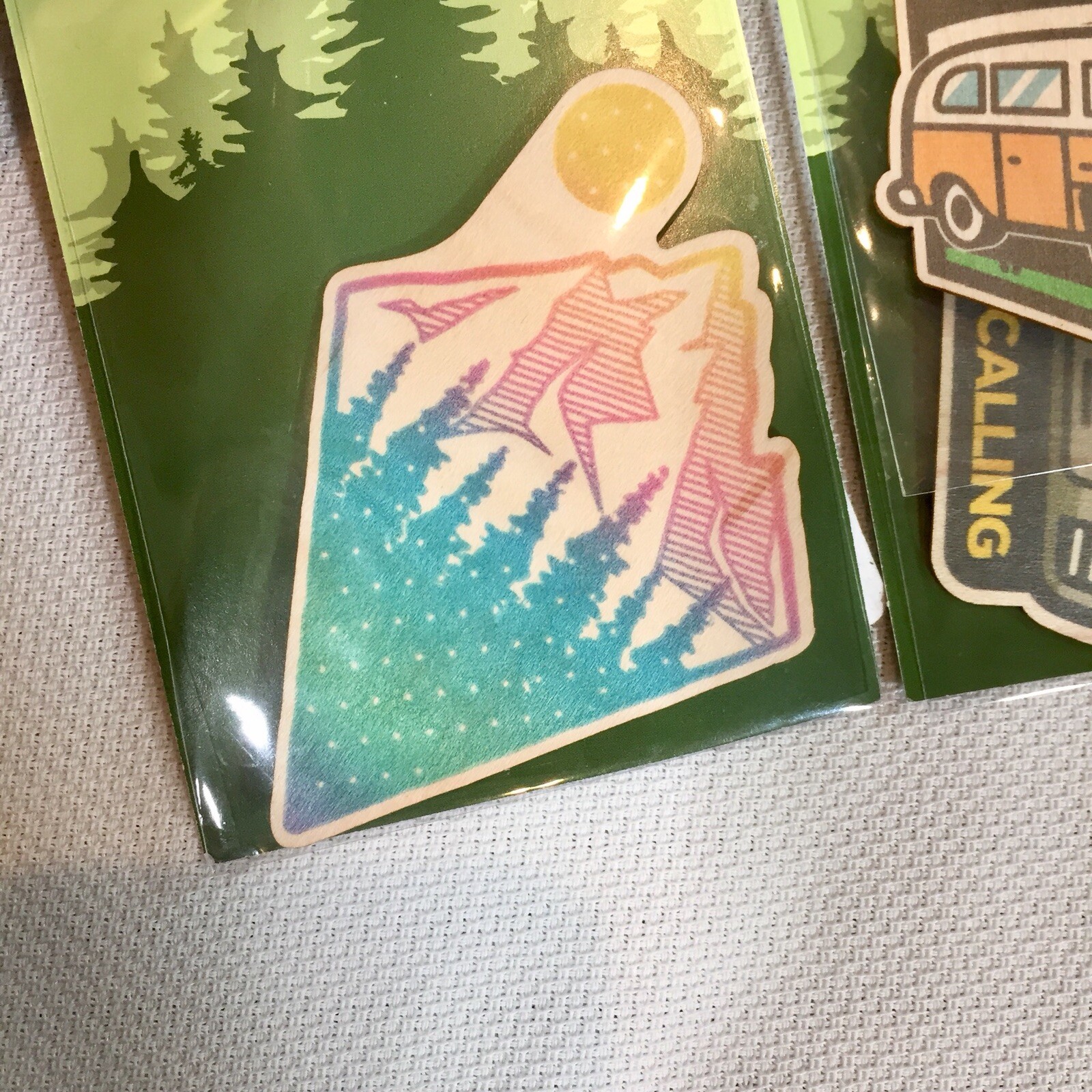 Dust City Wood Stickers 6 Pc Eco-Friendly Adventure Vibes Travel Nature Hiking