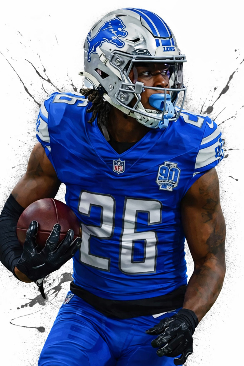 Detroit Football Running Back Wall Vinyl Decal Poster Print Removable Adhesive G