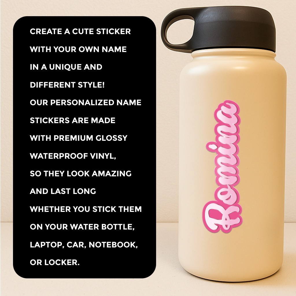 Custom Name Vinyl Decal • Unique & Beautiful Personalized Sticker