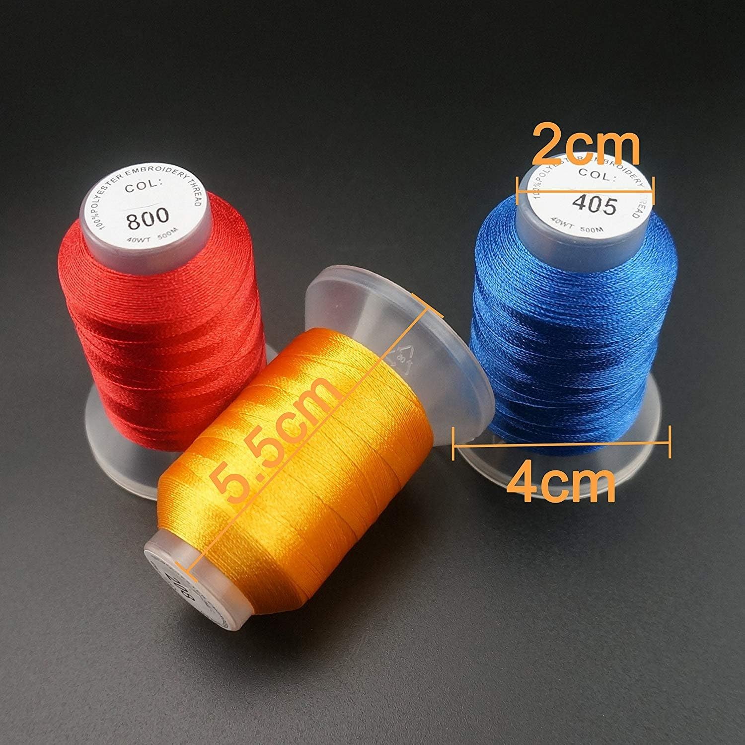 63 Colors 100% Polyester Machine Embroidery Thread 550yd with Thread Nets – Com
