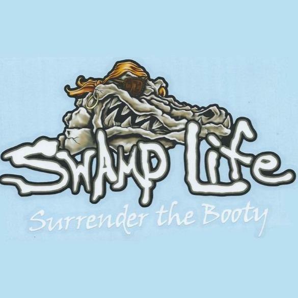 Swamp Life Gators 3D Gator Skull Surrender Vinyl Decal for Car and Truck Windows