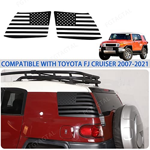 Compatible with Toyot@ FJ Cruiser 2007-2017 Tailgate Side Window American Black