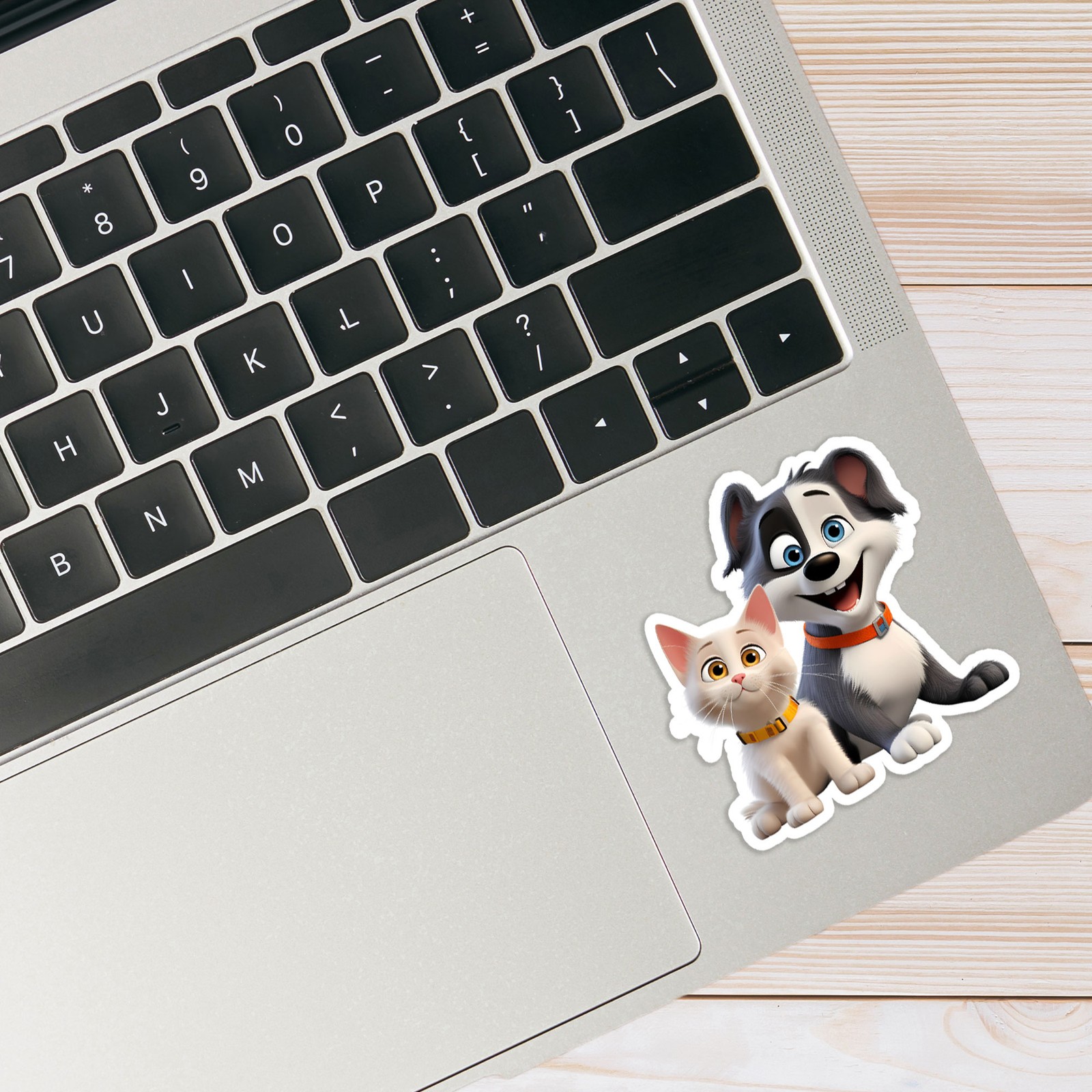 Cartoon Cat and Dog – Vinyl Decal Sticker – Car Window Laptop – #1517
