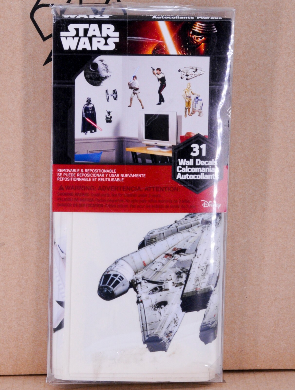 DISNEY 31 NEW CLASSIC STAR WARS WALL DECALS MOVIE STICKERS WALL DECORATIONS