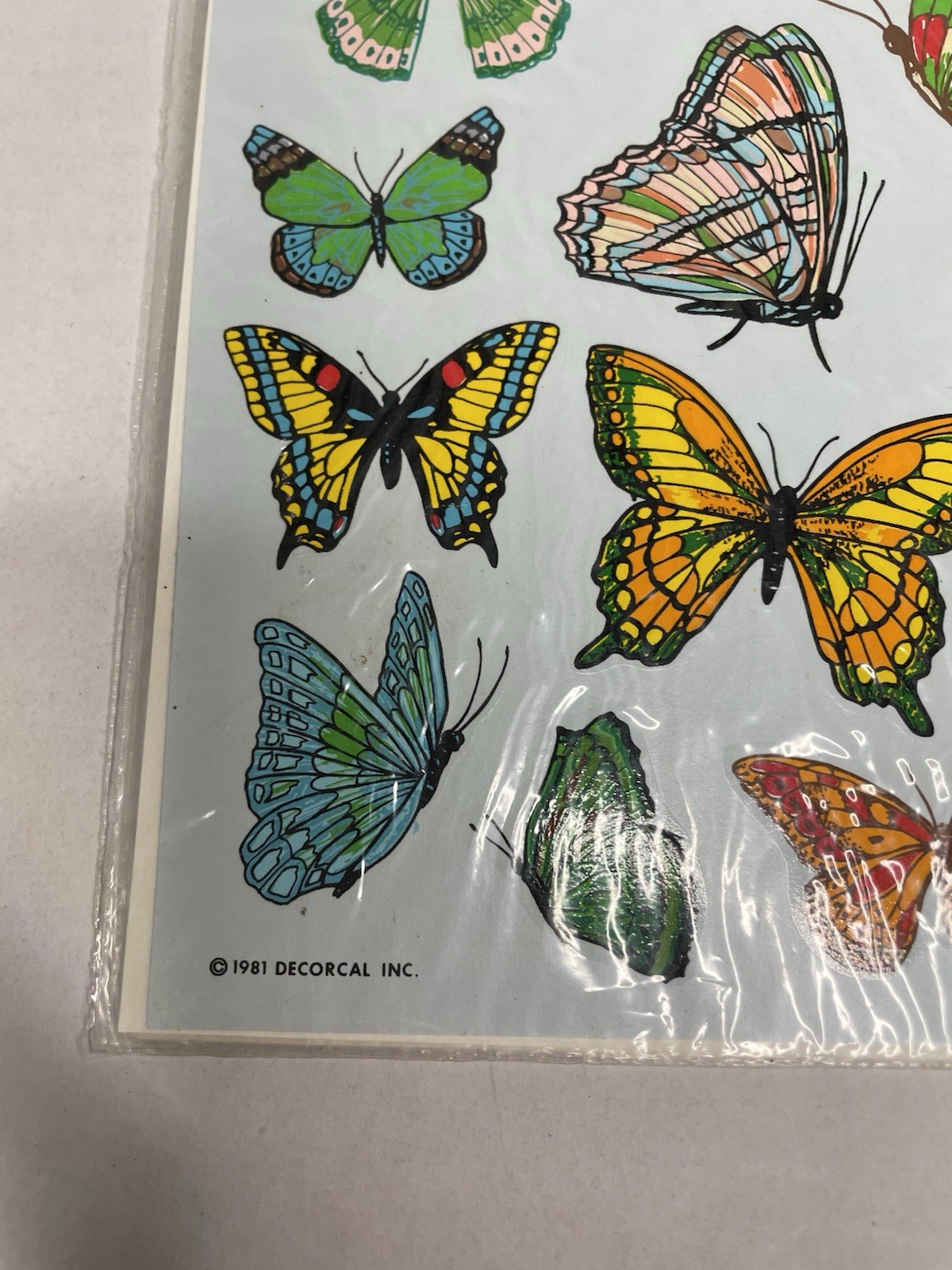 VTG 1981 Decoral Hand Painted Decals – Multi-color Butterfly A-53 Craft Stickers