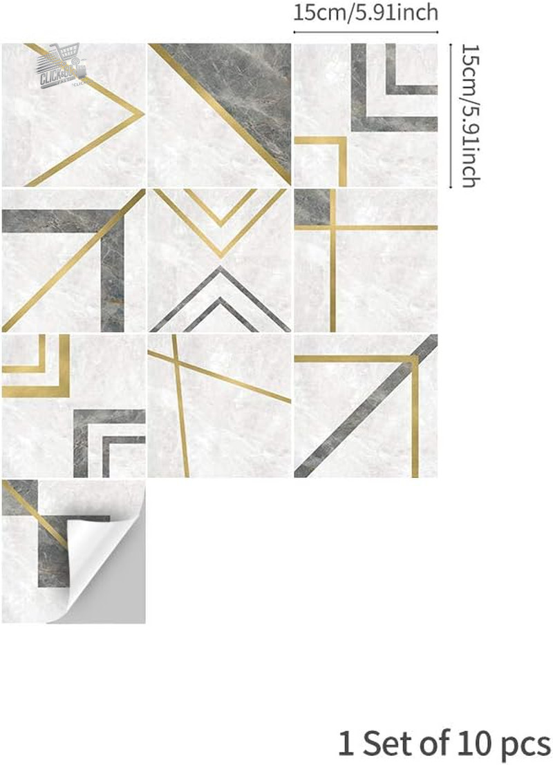 Grey and Yellow Mosaic Tile Sticker, 20 Pieces for Home Decoration