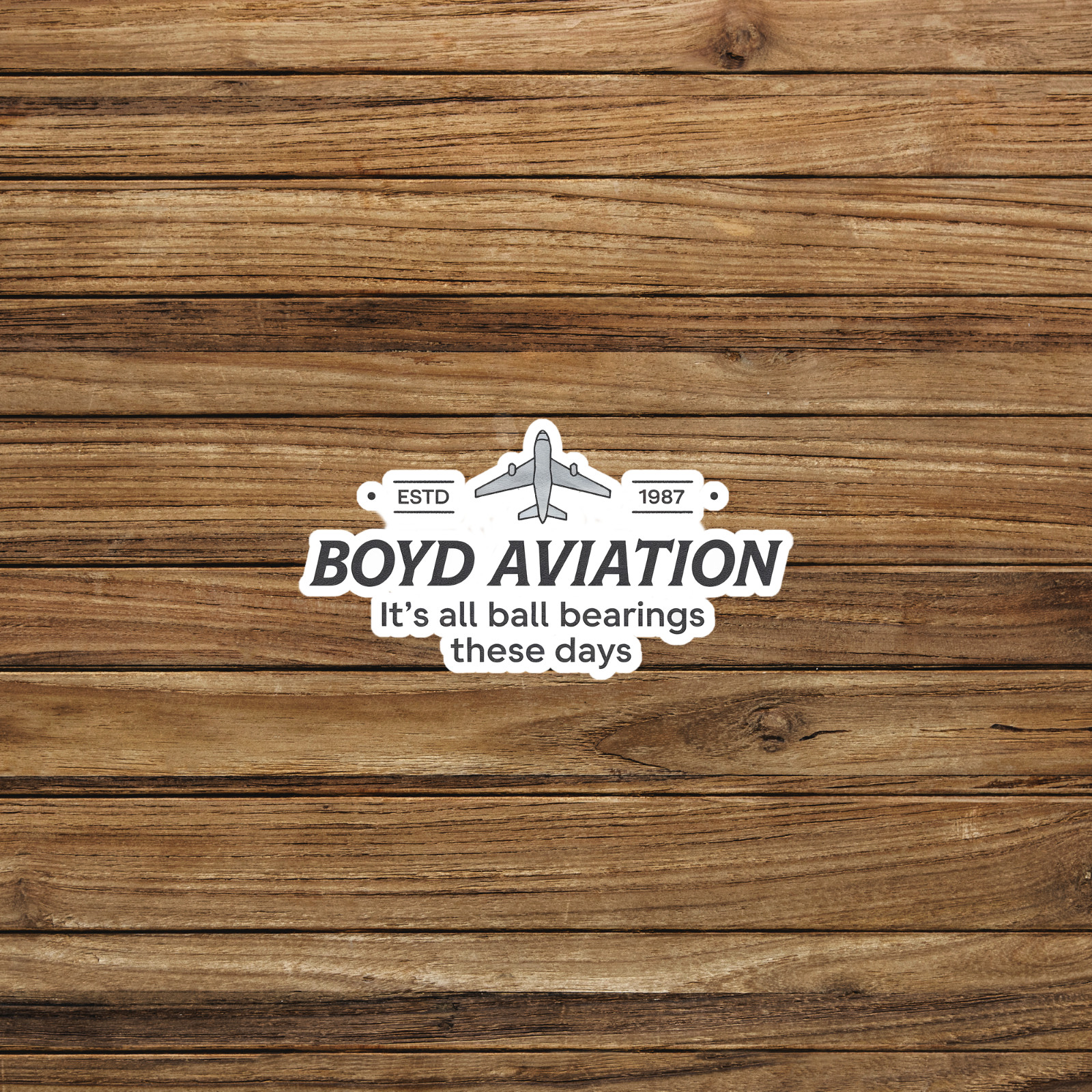 Boyd Aviation – Vintage Airplane Enthusiast Sticker – It's All Ball Bearings The