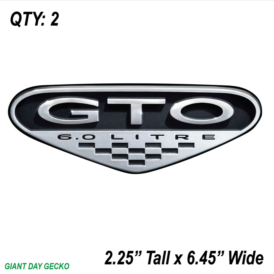 (2) TWO Pontiac GTO 6.0 Vinyl Decal Sticker For Car Laptop Skateboard NEW Judge