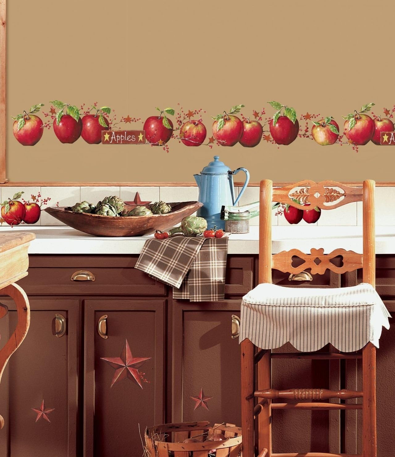 RMK1570SCS Rustic Country Apples Peel and Stick Wall Decals