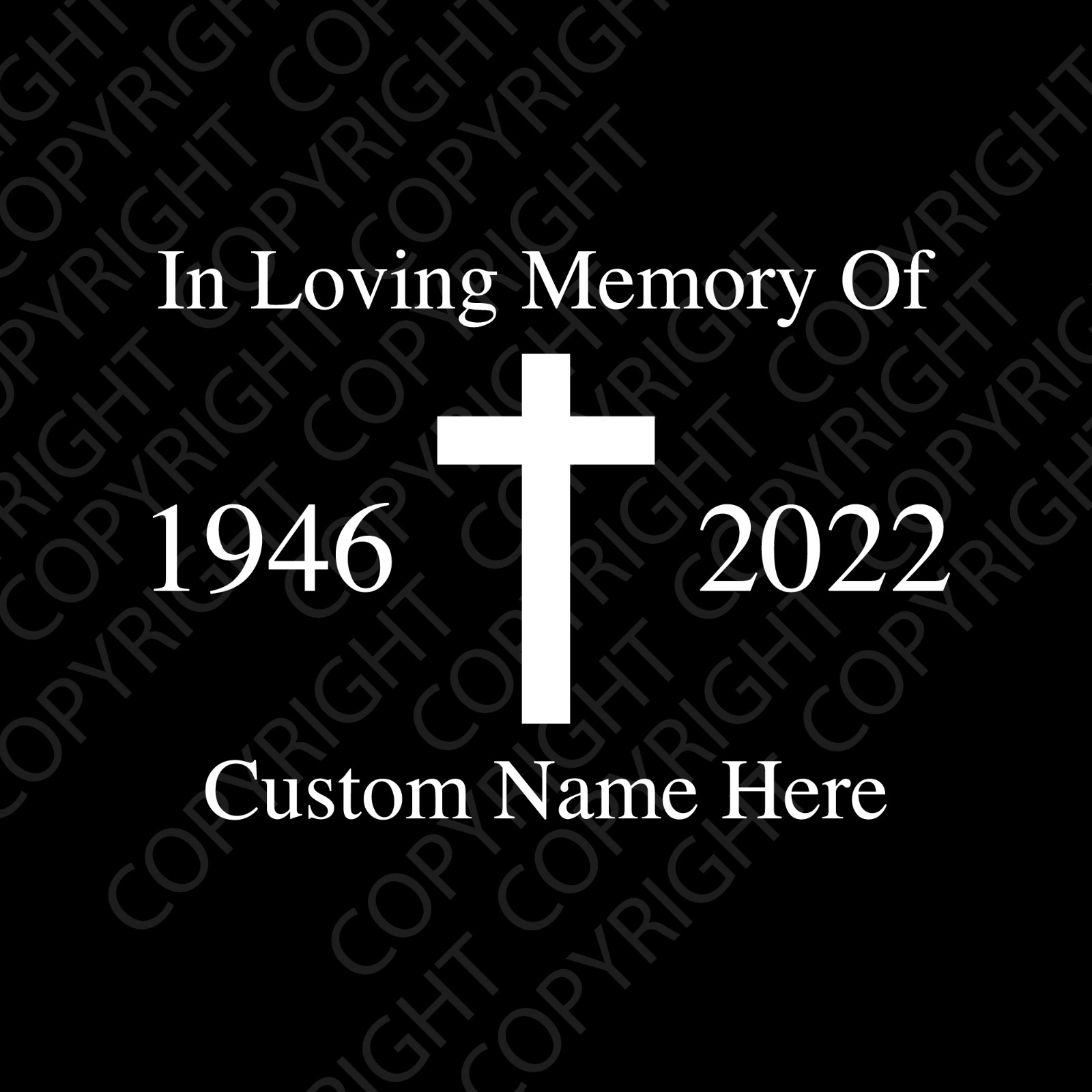 CUSTOM In Loving Memory of Memorial Car Decal Sticker Christian Cross Decal