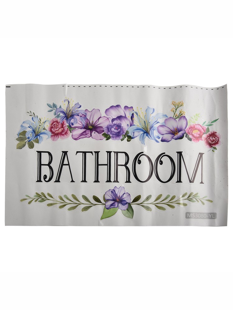 Waterproof Vinyl Wall Sticker Bathroom Door Sign Easy Application Removable