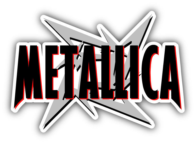 Metallica Silver Car Bumper Sticker Decal – 3", 5" or 6"