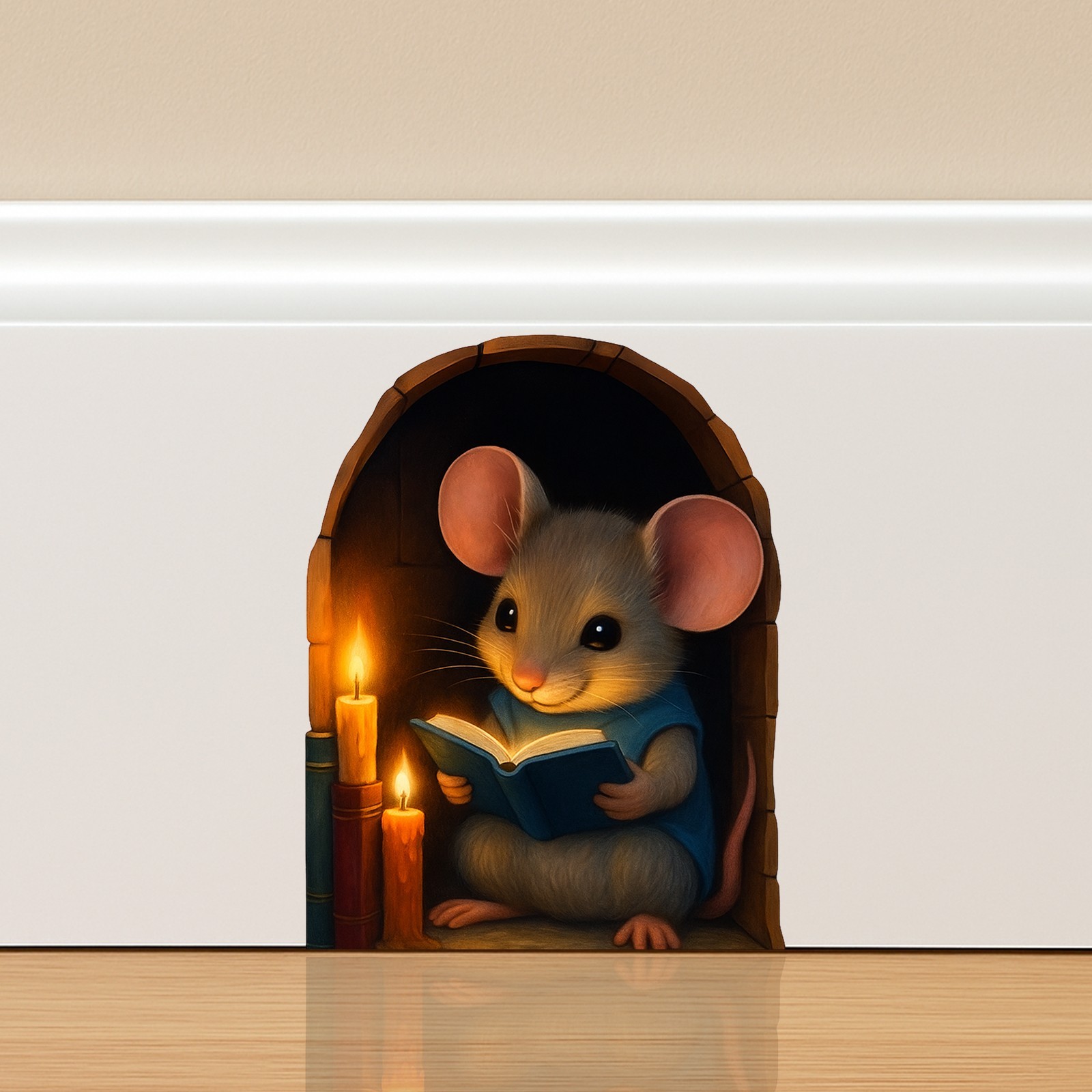 Mouse Hole Wall Decal Sticker 3D Cute Mouse Door Vinyl Home Decor Art
