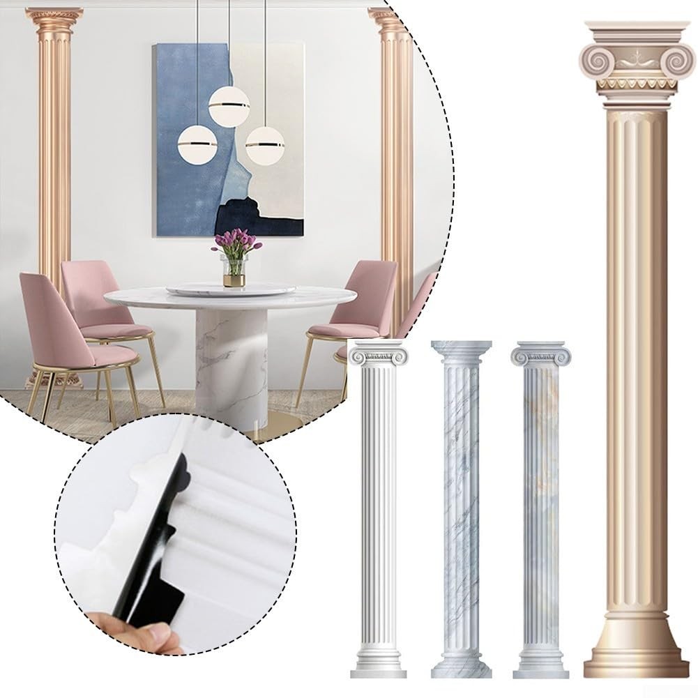 Roman Column Wall Sticker, 3D Effect Roman Column Decorative Sticker for Livi…