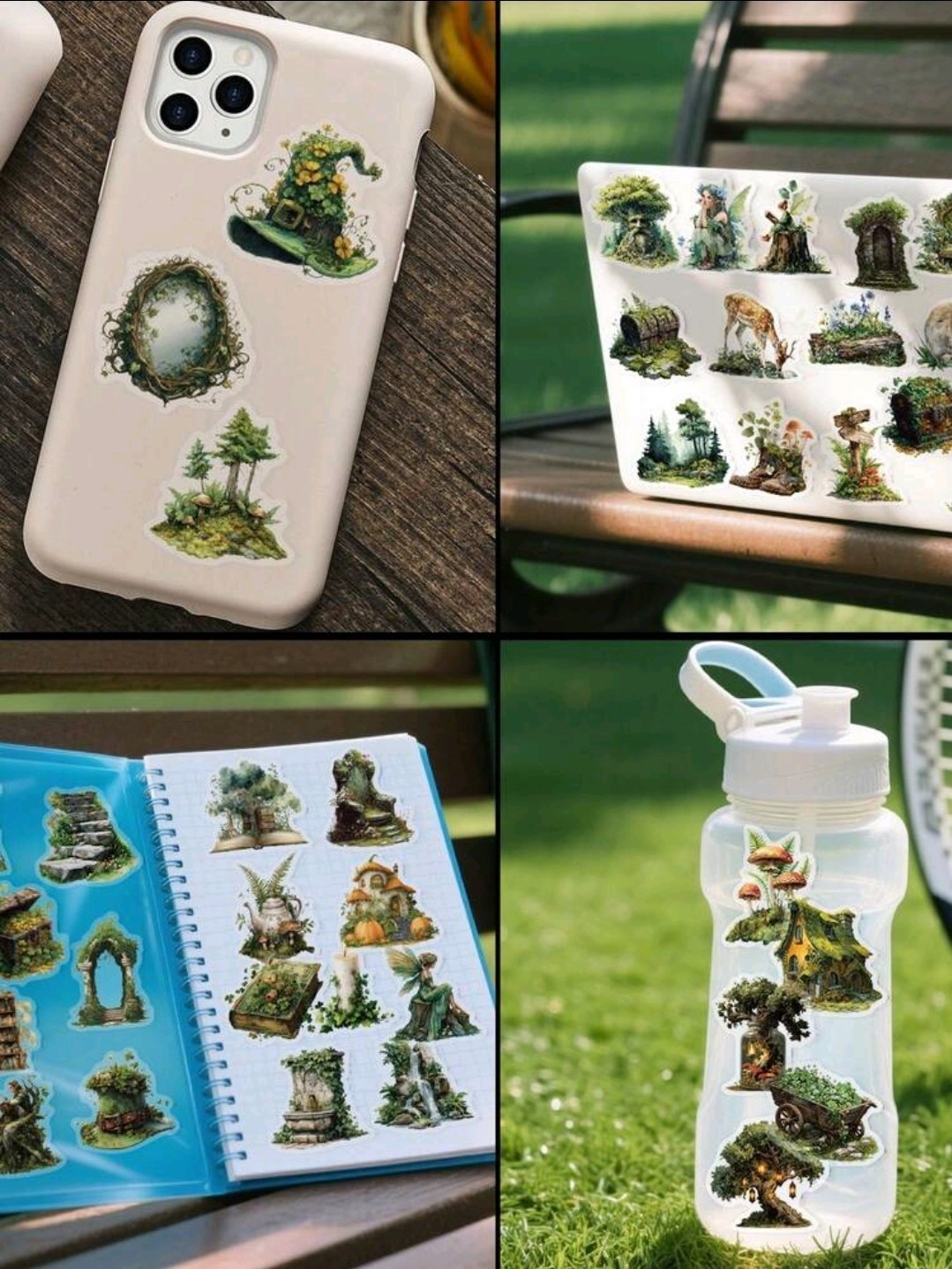 25Pcs Forest Fairy Retro Trans Waterproof Stickers, Phones, Notebooks, Bottles