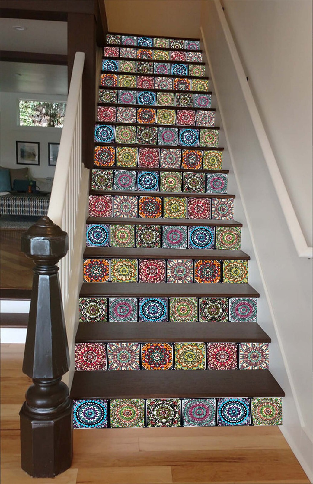 3D Color Circle ZHU449 Stairs Risers Decoration Photo Mural Vinyl Wallpaper Amy