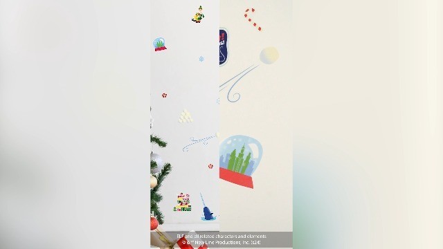 Giant Buddy The Elf Peel and Stick Wall Decals for Kids' Room Decor, Christmas D