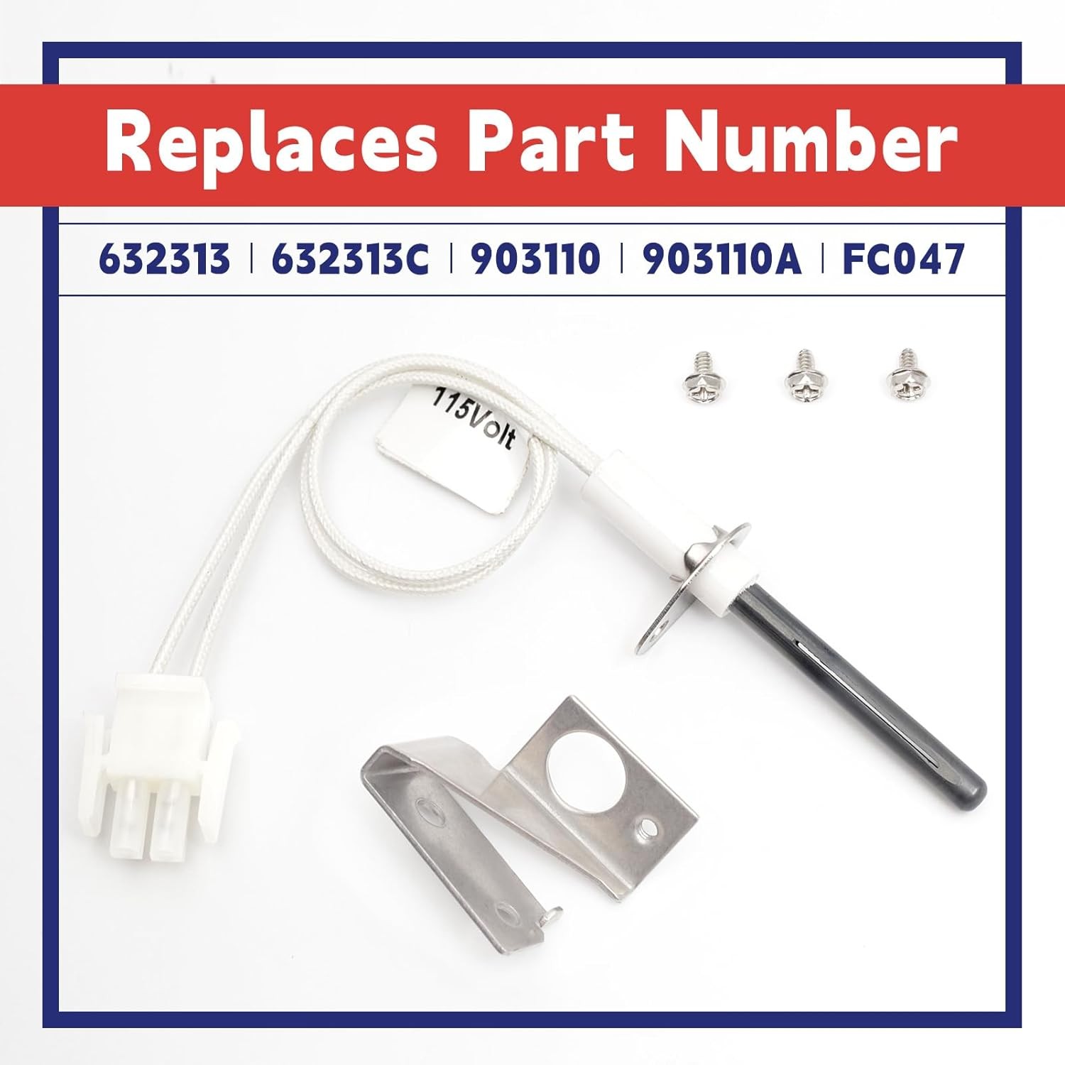 903110A 903110 Universal Furnace Hot Surface Ignitors With Plug, Round Silicon N