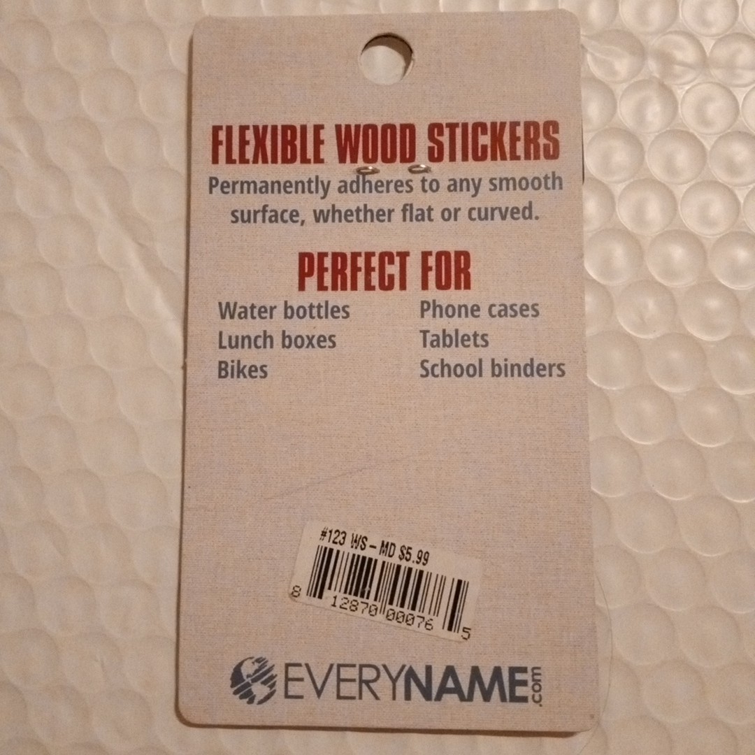 Flexible Wood Sticker Adheres To Flat Or Curved Smooth Surface Waterproof